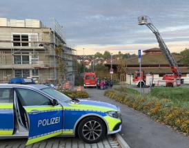 Foto Drehleiter und Polizei